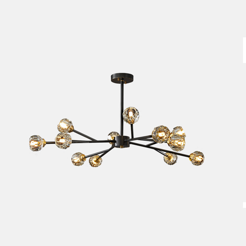 Zinco Luce – Lampadario a Sospensione in Metallo Dorato Soffiato – Zincooccasions