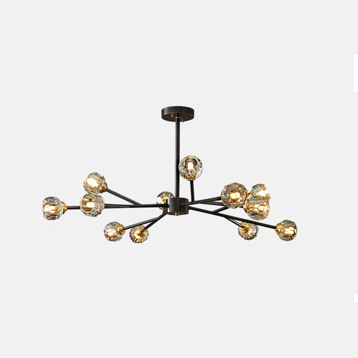 Zinco Luce – Lampadario a Sospensione in Metallo Dorato Soffiato – Zincooccasions