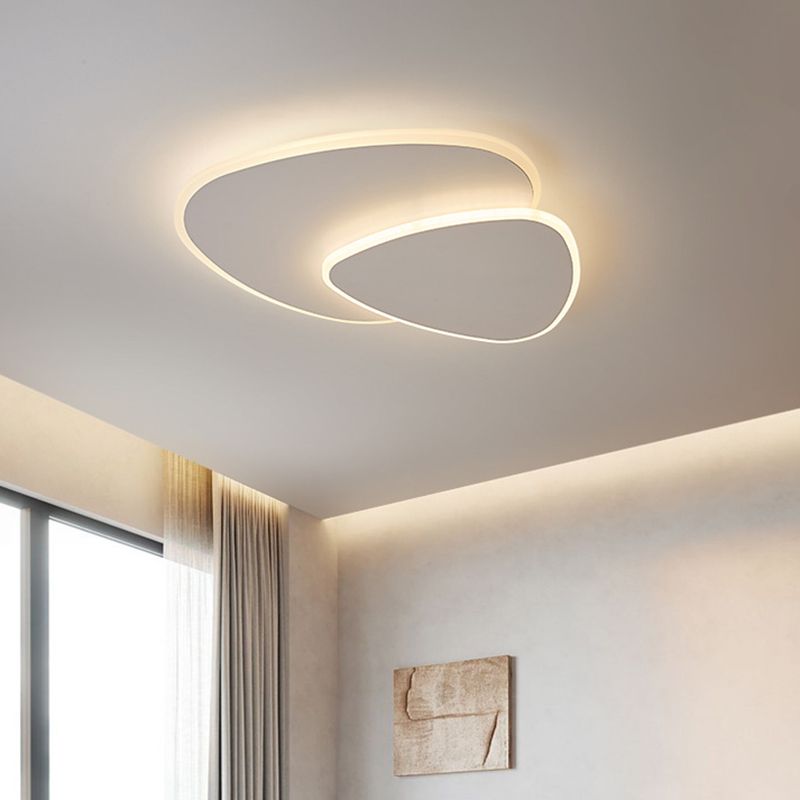 Zinco Geometria – plafoniera geometrica in metallo e acrilico bianco, vista frontale