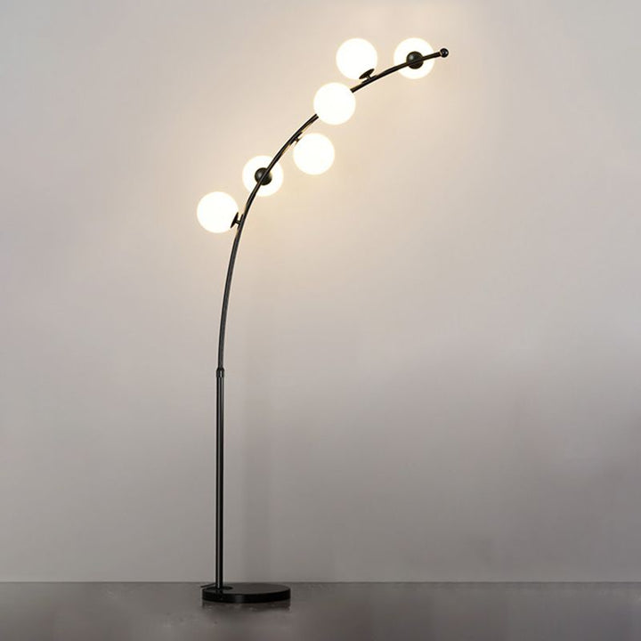 Zinco Arco – vista laterale lampada curva bolla nera