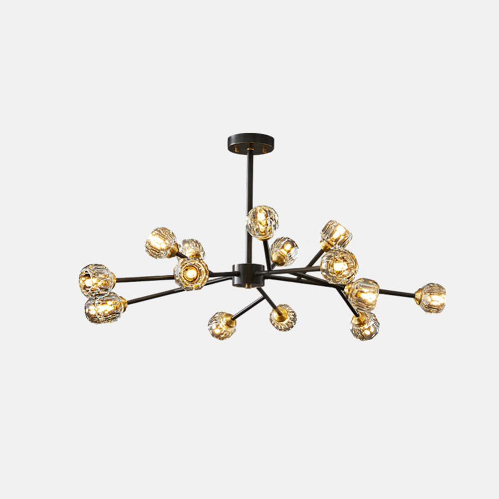 Zinco Luce – Lampadario a Sospensione in Metallo Dorato Soffiato – Zincooccasions