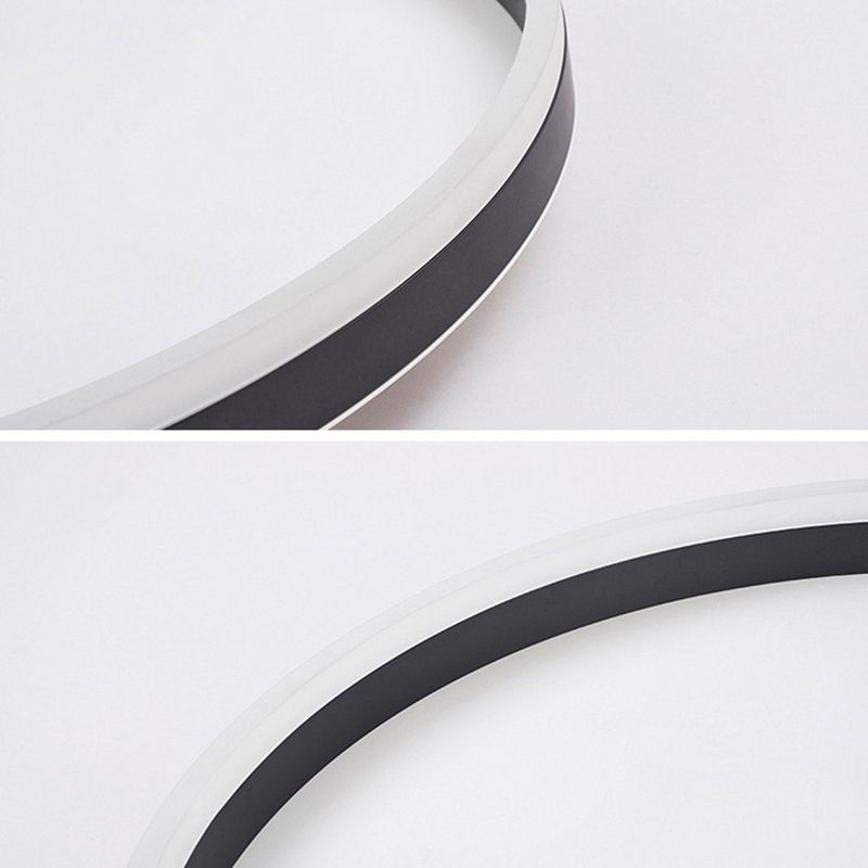 Zinco Anello Nero – vista laterale plafoniera anello metallo nero