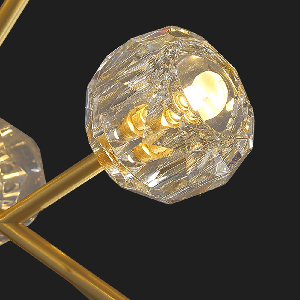 Zinco Luce – Lampadario a Sospensione in Metallo Dorato Soffiato – Zincooccasions