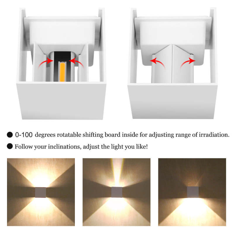Zinco Quadro – Applique da Esterno Quadrata Regolabile con LED – Zincooccasions