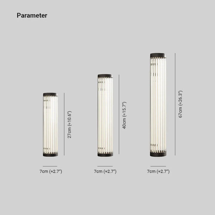 Zinco Cilindro – luce morbida vetro applique semi-cilindrica di notte
