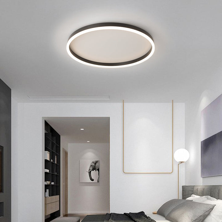 Zinco Anello Nero – dettaglio fissaggio soffitto plafoniera nera