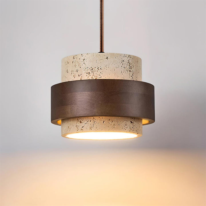 Zinco Terra – Lampada a Sospensione in Travertino Naturale – Zincooccasions