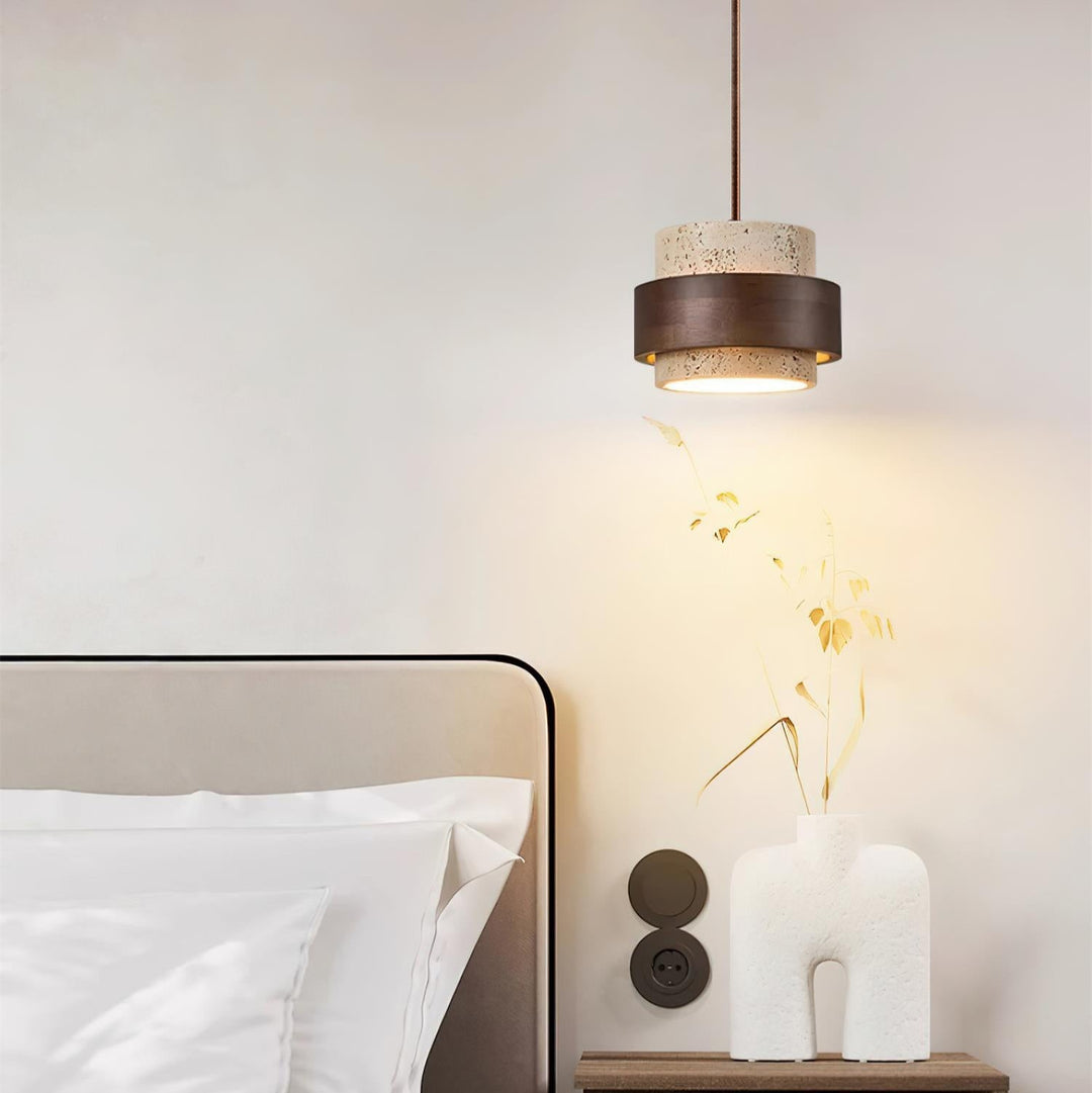 Zinco Terra – Lampada a Sospensione in Travertino Naturale – Zincooccasions