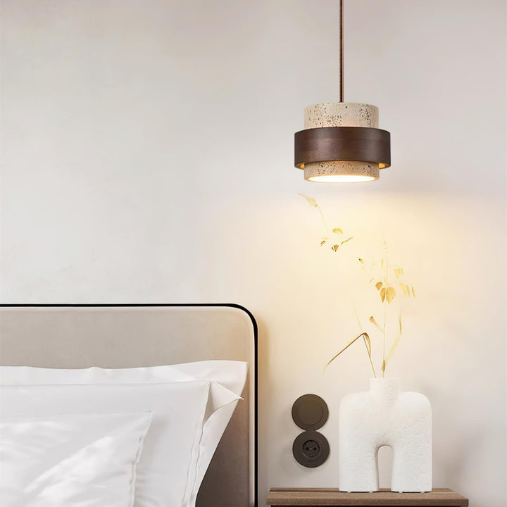 Zinco Terra – Lampada a Sospensione in Travertino Naturale – Zincooccasions