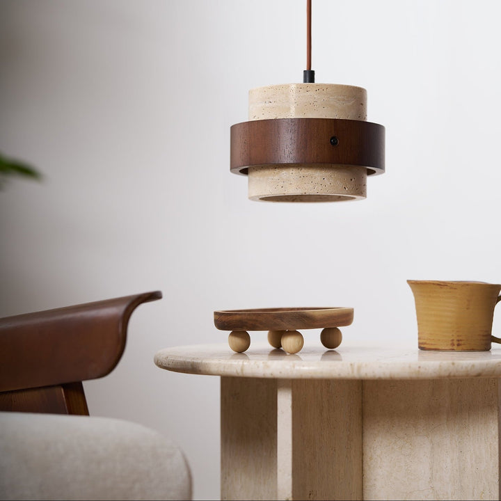Zinco Terra – Lampada a Sospensione in Travertino Naturale – Zincooccasions