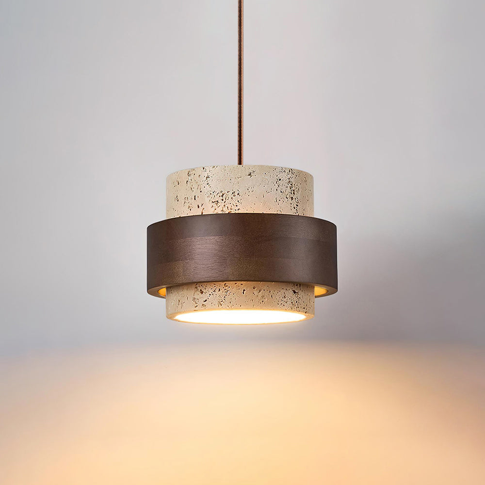 Zinco Terra – Lampada a Sospensione in Travertino Naturale – Zincooccasions