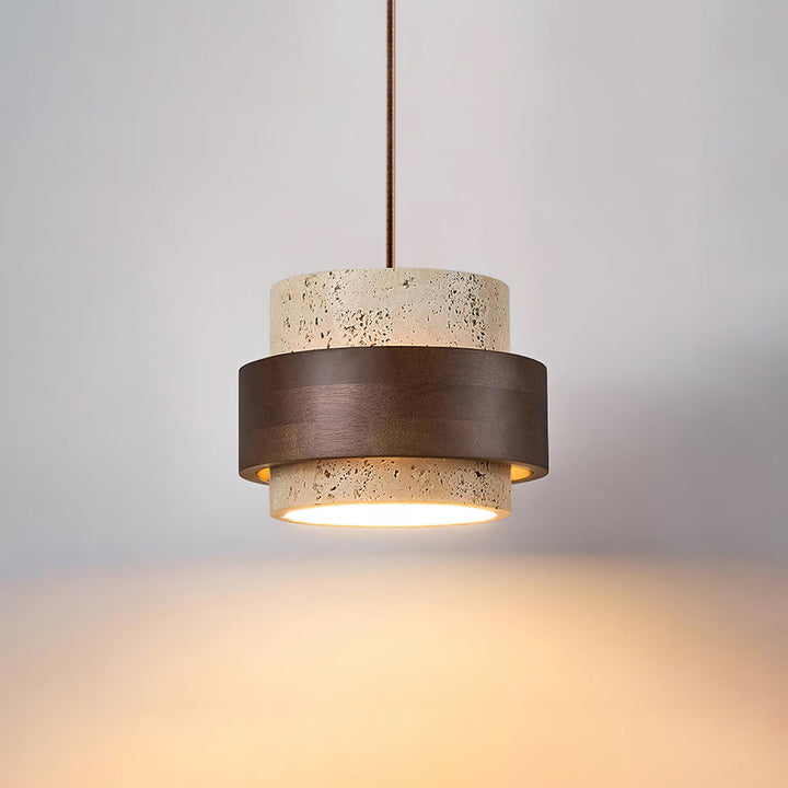 Zinco Terra – Lampada a Sospensione in Travertino Naturale – Zincooccasions