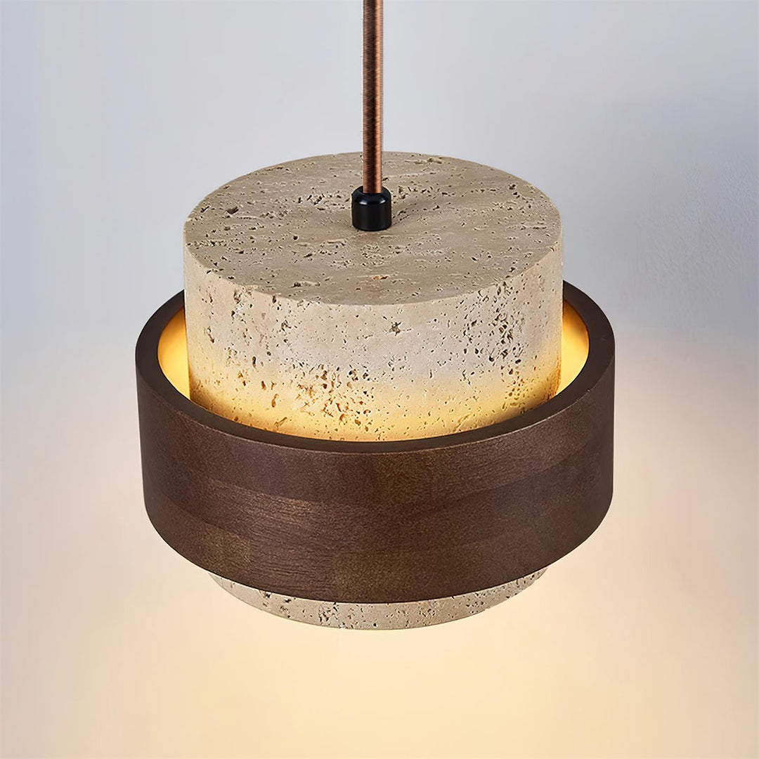 Zinco Terra – Lampada a Sospensione in Travertino Naturale – Zincooccasions