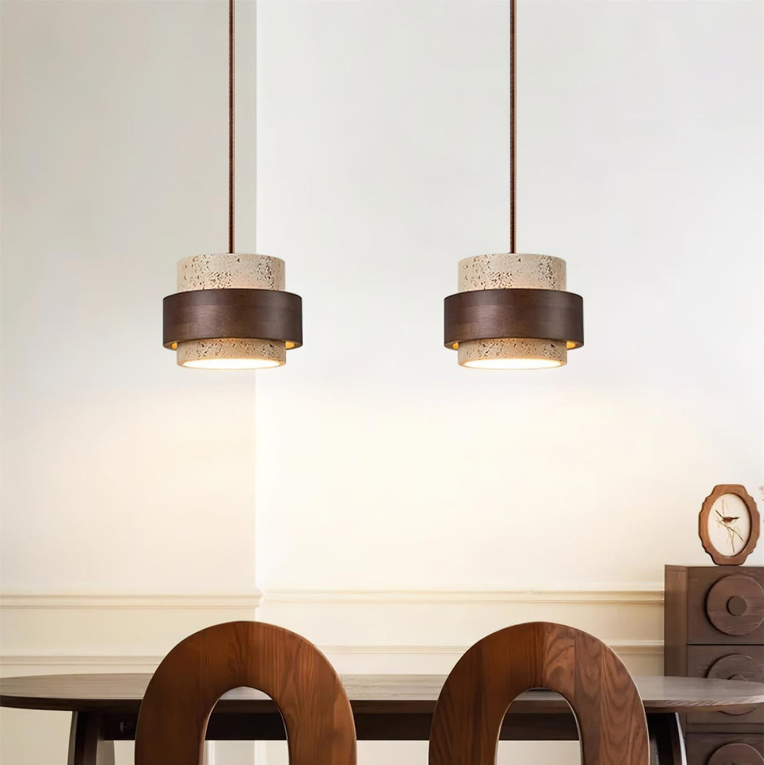 Zinco Terra – Lampada a Sospensione in Travertino Naturale – Zincooccasions