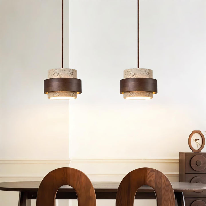Zinco Terra – Lampada a Sospensione in Travertino Naturale – Zincooccasions