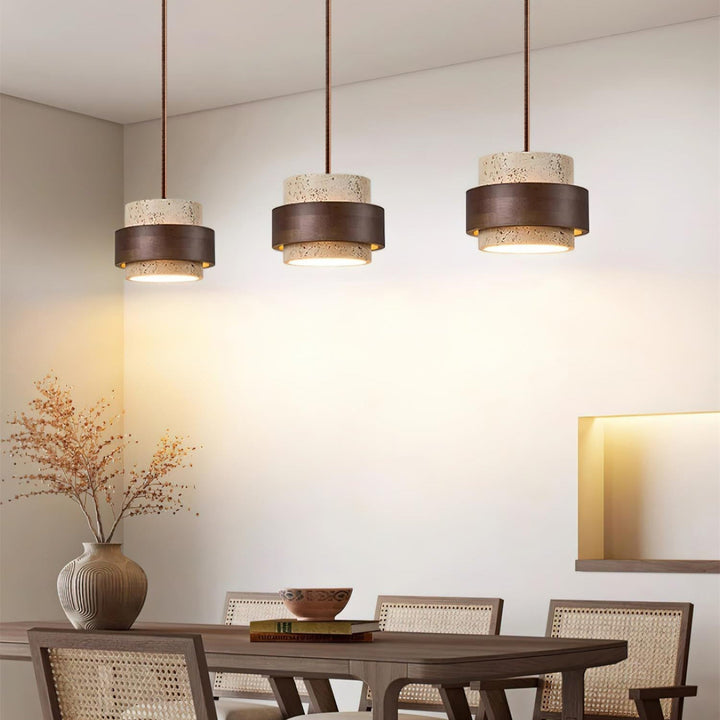 Zinco Terra – Lampada a Sospensione in Travertino Naturale – Zincooccasions