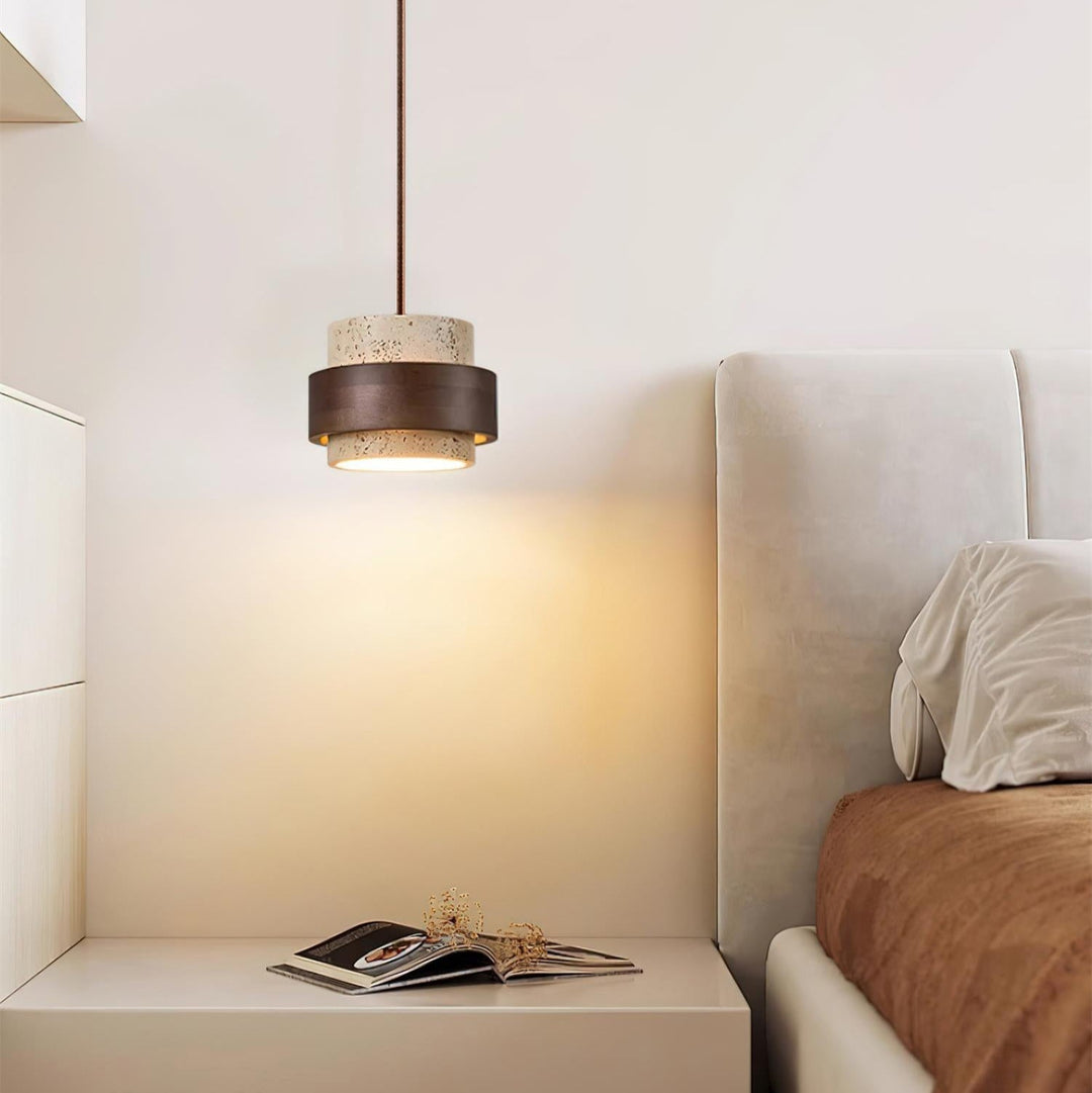 Zinco Terra – Lampada a Sospensione in Travertino Naturale – Zincooccasions