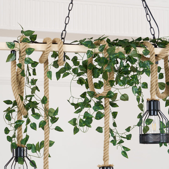 Zinco Granata – Lampadario Rustico in Corda di Canapa – Zincooccasions