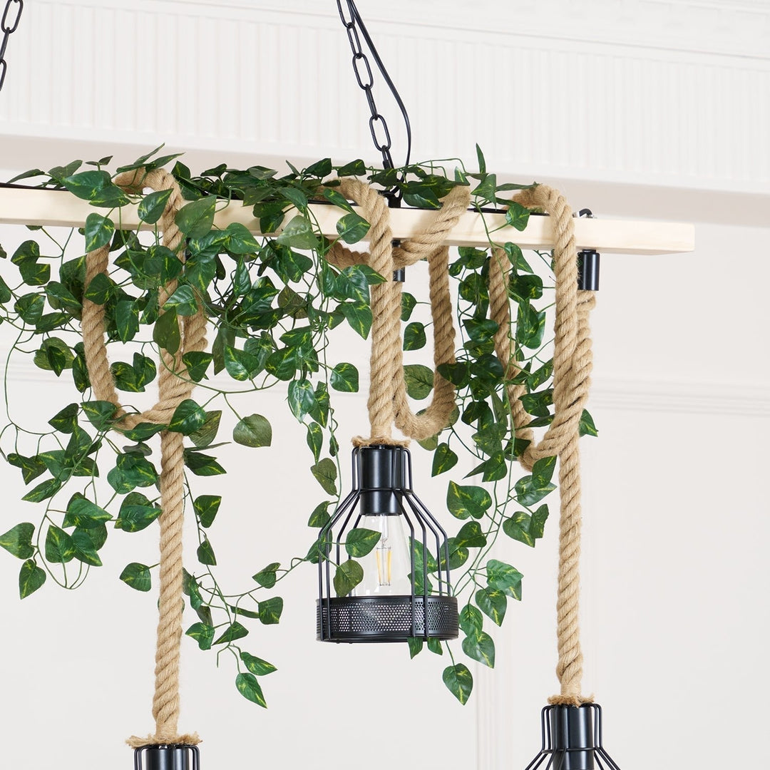 Zinco Granata – Lampadario Rustico in Corda di Canapa – Zincooccasions