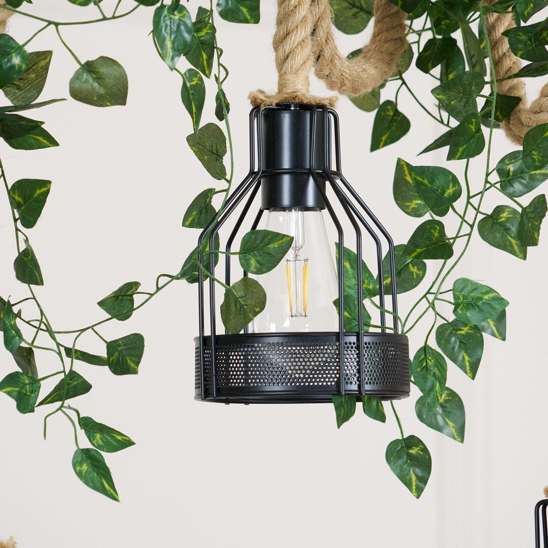 Zinco Granata – Lampadario Rustico in Corda di Canapa – Zincooccasions