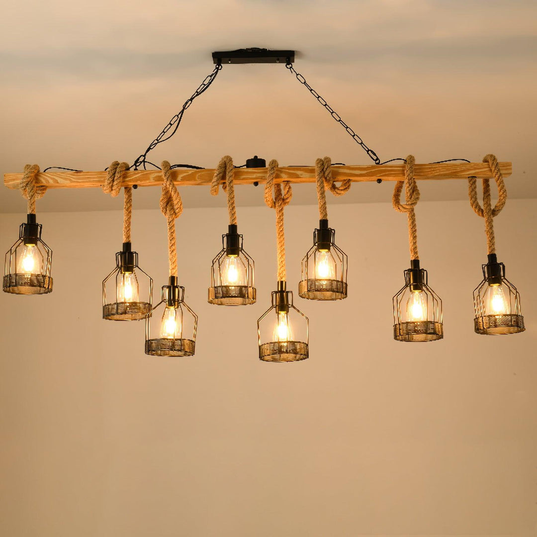 Zinco Granata – Lampadario Rustico in Corda di Canapa – Zincooccasions