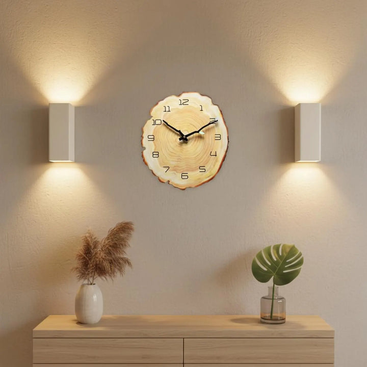 Zinco Foresta – orologio da parete in legno naturale effetto tronco d'albero
