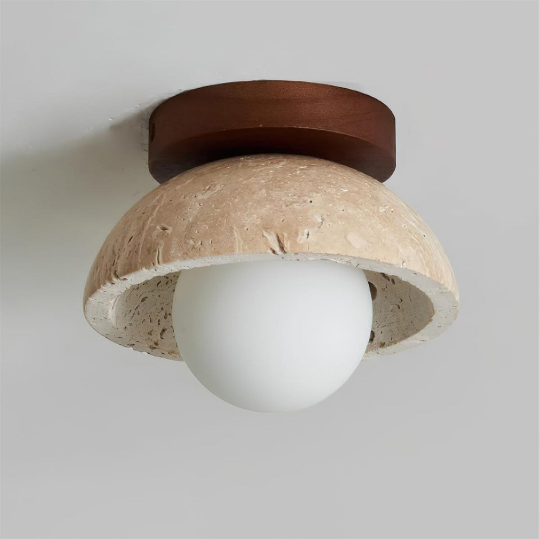 Zinco Pietra – Plafoniera Minimalista in Travertino per Soffitto – Zincooccasions