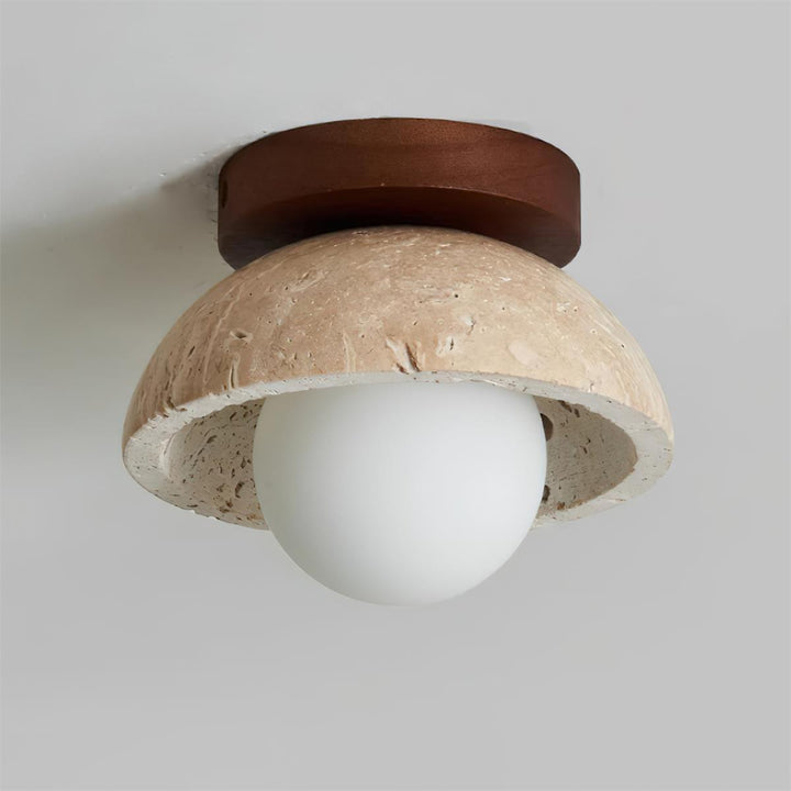 Zinco Pietra – Plafoniera Minimalista in Travertino per Soffitto – Zincooccasions