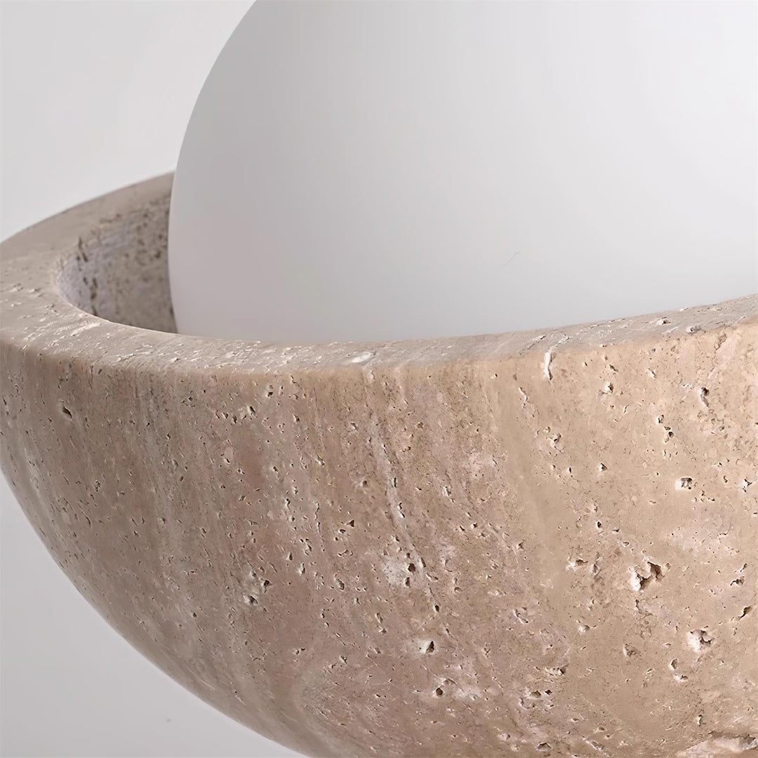 Zinco Pietra – Plafoniera Minimalista in Travertino per Soffitto – Zincooccasions