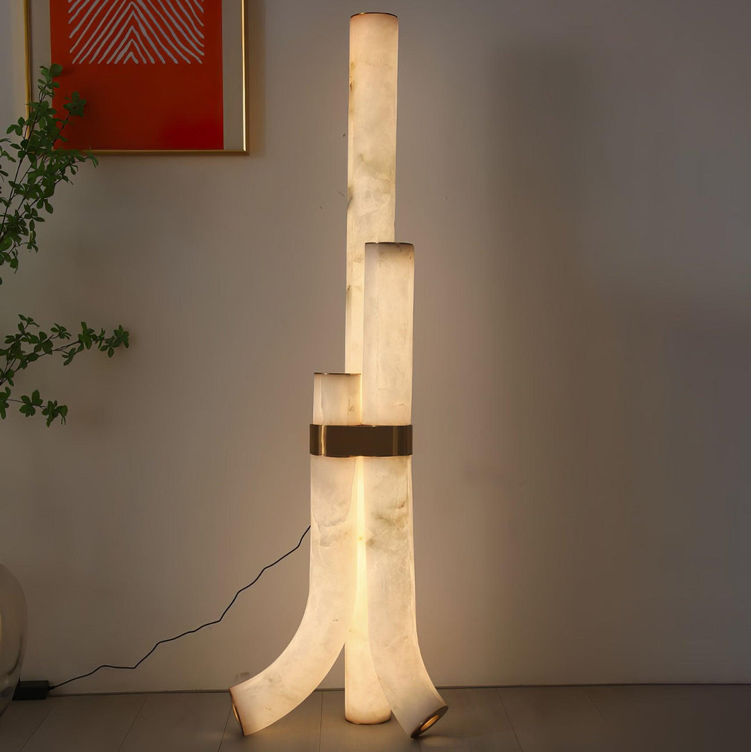 Zinco Orion – Lampada da Terra in Alabastro Naturale – Zincooccasions
