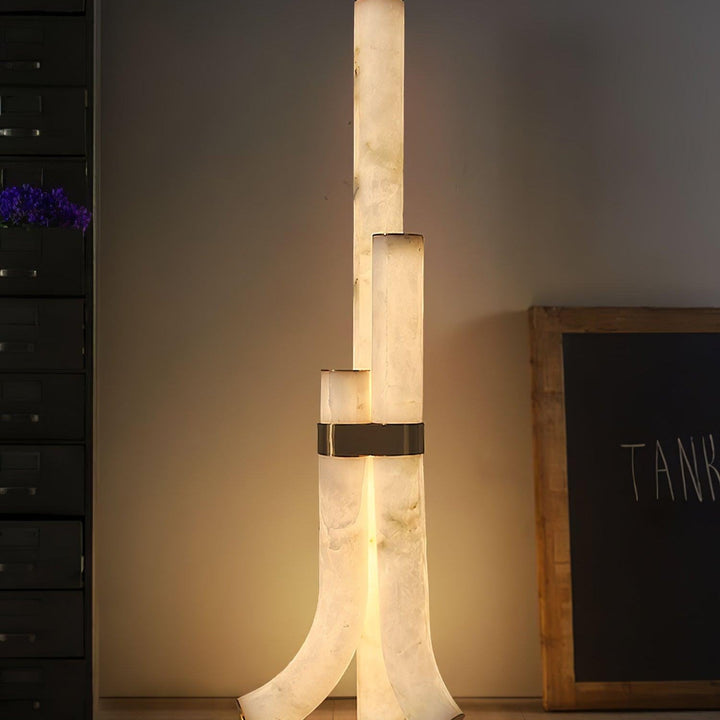 Zinco Orion – Lampada da Terra in Alabastro Naturale – Zincooccasions