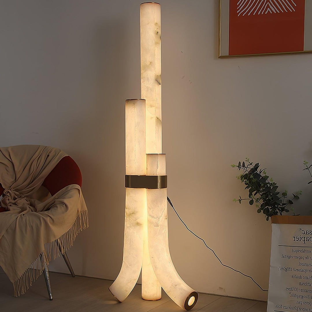 Zinco Orion – Lampada da Terra in Alabastro Naturale – Zincooccasions