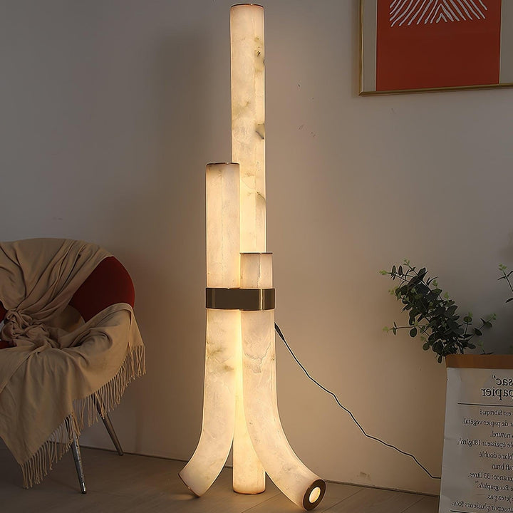Zinco Orion – Lampada da Terra in Alabastro Naturale – Zincooccasions