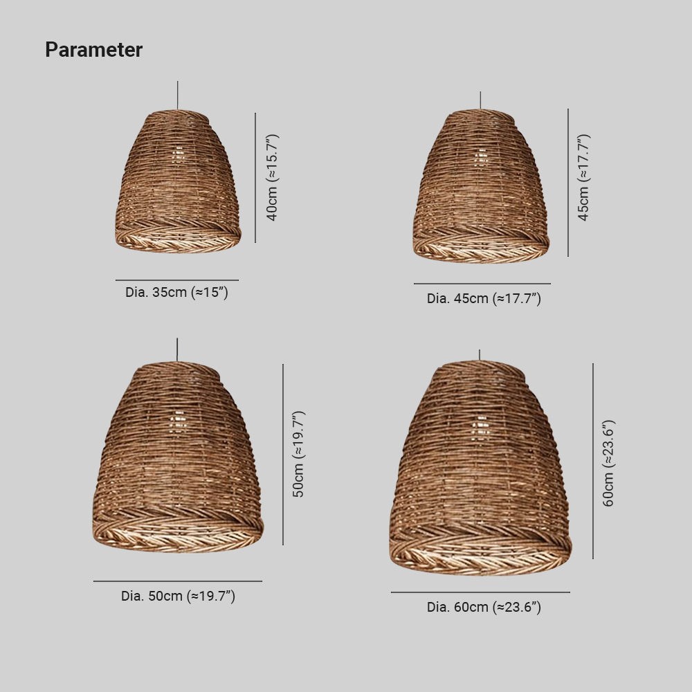 Zinco Rattan – dettaglio intreccio rattan naturale lampada sospensione