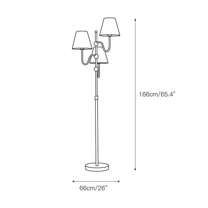 Zinco Triple – lampada triple accesa in soggiorno elegante